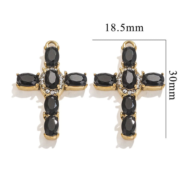 Wholesale Cross Jewelry High Quality Stainless Steel Titanium Steel Plated 18K Gold Oil Pressure Process Totem Pattern