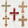 Wholesale Cross Jewelry High Quality Stainless Steel Titanium Steel Plated 18K Gold Oil Pressure Process Totem Pattern
