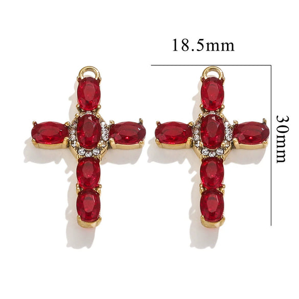 Wholesale Cross Jewelry High Quality Stainless Steel Titanium Steel Plated 18K Gold Oil Pressure Process Totem Pattern