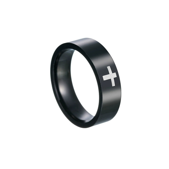Wholesale Cross Jewelry Stainless Steel Geometric Ring With Electroplating