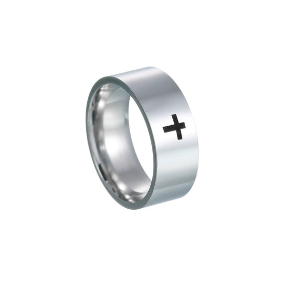 Wholesale Cross Jewelry Stainless Steel Geometric Ring With Electroplating