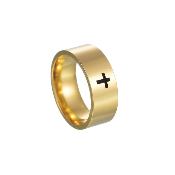 Wholesale Cross Jewelry Stainless Steel Geometric Ring With Electroplating