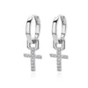 Wholesale Cross Pendant Earrings Geometric Shape Stainless Steel 18K Gold Plated Electroplating For Women