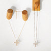 Wholesale Cross Pendant Necklace Copper With Geometric Zirconia Mixed Gemstone Inlay Style For Men And Women