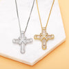 Wholesale Cross Pendant Necklace Copper With Geometric Zirconia Mixed Gemstone Inlay Style For Men And Women