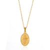 Wholesale Cross Portrait Round Geometric Stainless Steel Ochain Pendant Necklace Electroplated For Men And Women