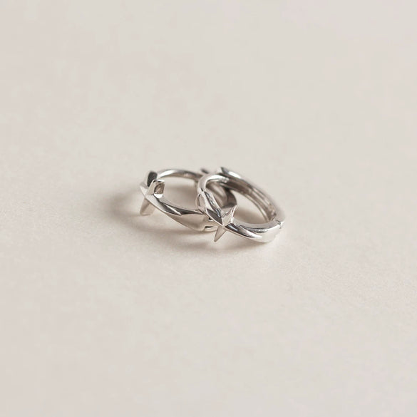 Wholesale Cross Silver Ear Buckle Earrings S925 Sterling Silver Electroplated Unisex Minimalist Hipster Style