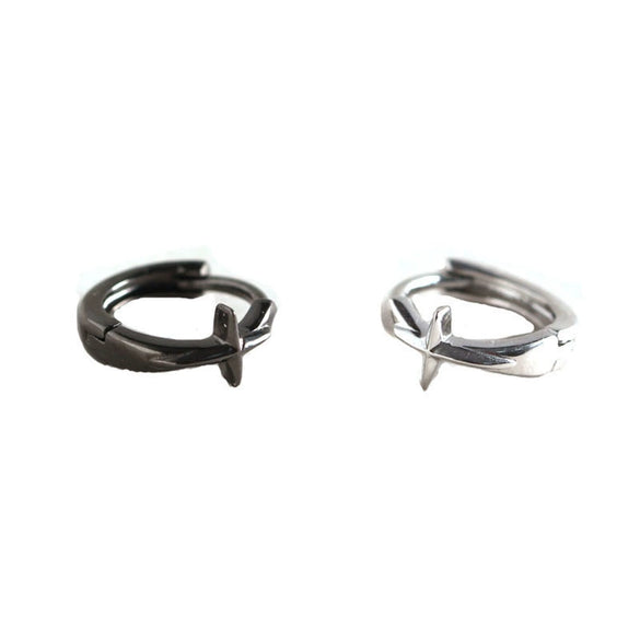 Wholesale Cross Silver Ear Buckle Earrings S925 Sterling Silver Electroplated Unisex Minimalist Hipster Style