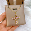 Wholesale Cross Titanium Steel And Copper Necklace With Geometric Design For Women