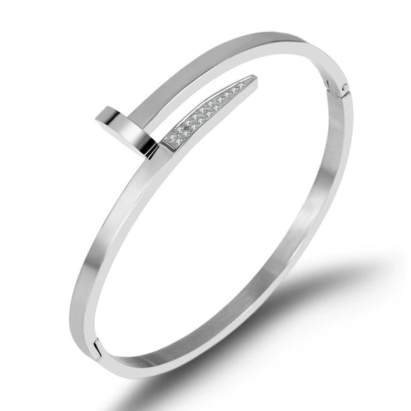 Wholesale Crosspattern Sticky Brick Stainless Steel Nail Bracelet