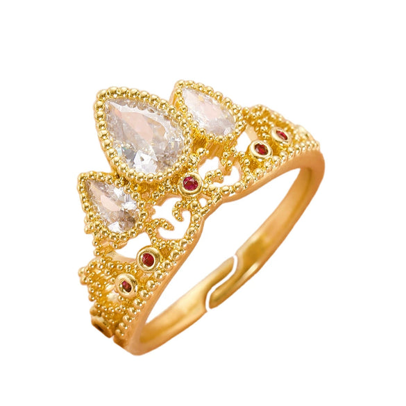 Wholesale Crown Ring Copper Diamondencrusted Zircon Electroplating Women's