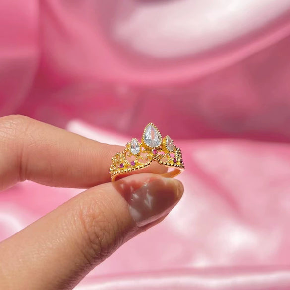Wholesale Crown Ring Copper Diamondencrusted Zircon Electroplating Women's