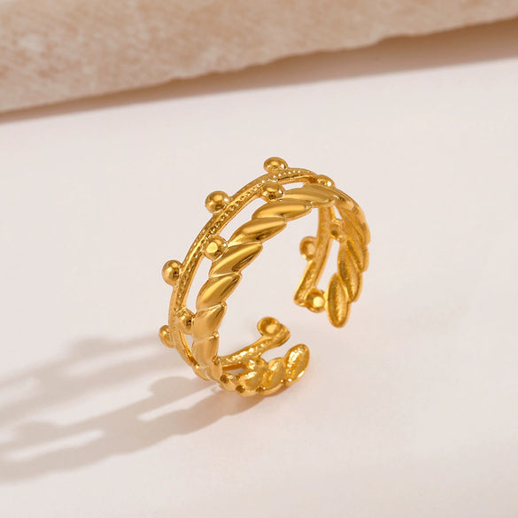 Wholesale Crown Ring Stainless Steel 18K Gold Plated For Women
