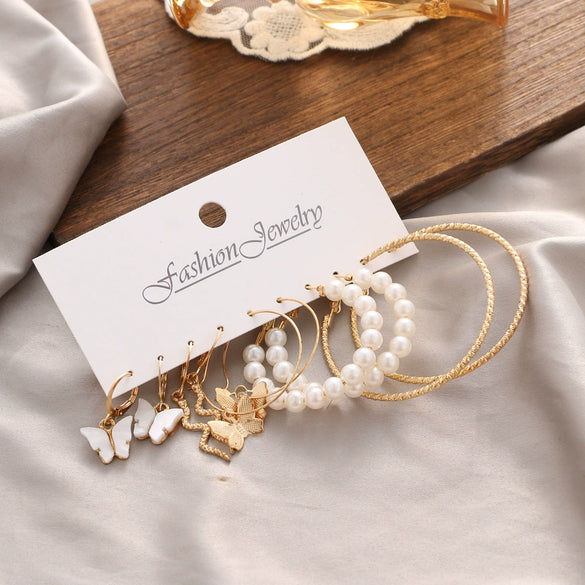 Wholesale Crystal Alloy Acrylic Fashion Elegant Retro Animals Geometric Earrings Set For Women With Electroplating