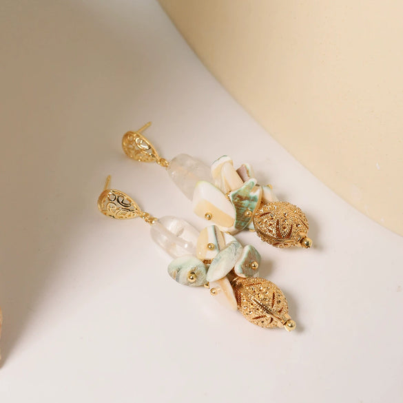 Wholesale Crystal Earrings Simple Natural Style Geometric Electroplating For Women