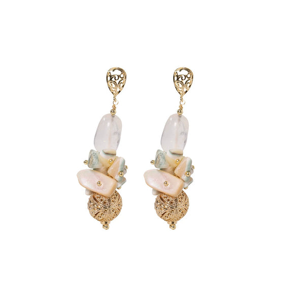 Wholesale Crystal Earrings Simple Natural Style Geometric Electroplating For Women