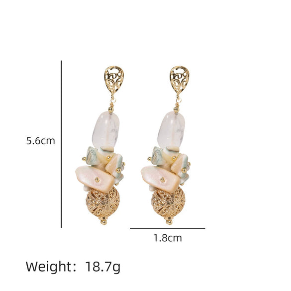 Wholesale Crystal Earrings Simple Natural Style Geometric Electroplating For Women