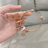 Wholesale Crystal Electroplated Rose Gold Bow Pendant Bracelet For Female Students