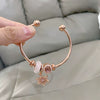 Wholesale Crystal Electroplated Rose Gold Bow Pendant Bracelet For Female Students