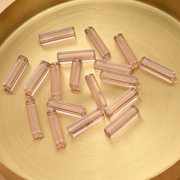 Wholesale Crystal Glass Long Square Straight Tube Beads Jewelry Making Materials For Earring Necklace Bracelet