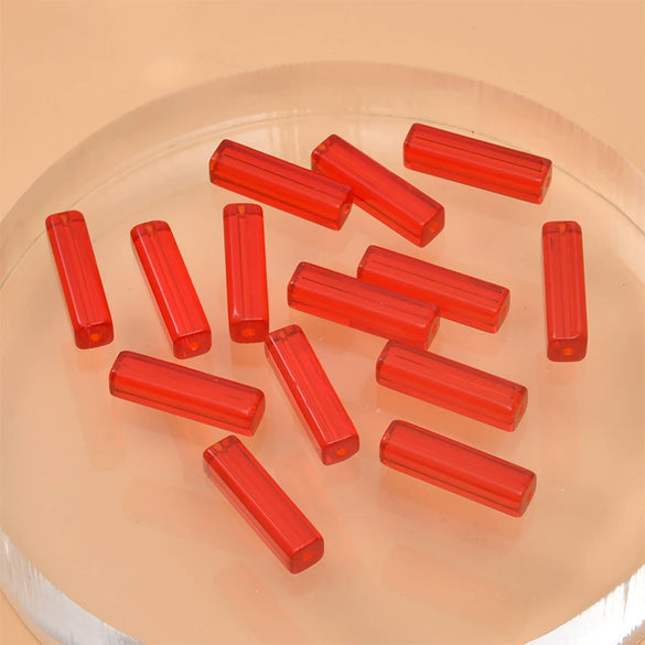 Wholesale Crystal Glass Long Square Straight Tube Beads Jewelry Making Materials For Earring Necklace Bracelet