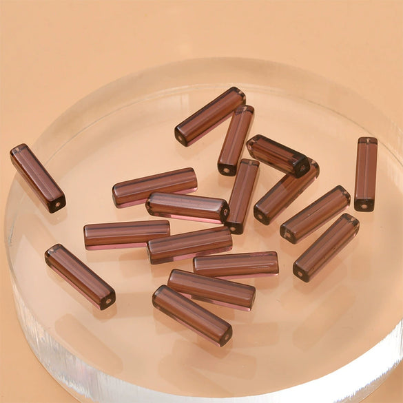 Wholesale Crystal Glass Long Square Straight Tube Beads Jewelry Making Materials For Earring Necklace Bracelet