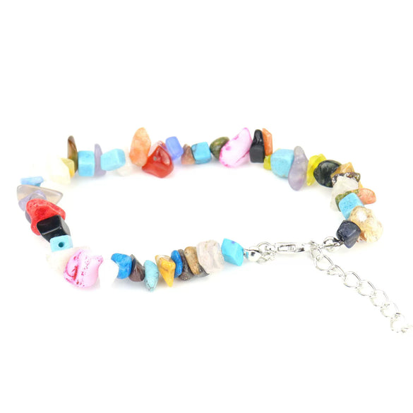 Wholesale Crystal Gravel Amethyst Handmade Geometric Pattern Unisex And Women's Adjustable Bracelet