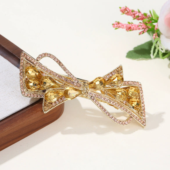 Wholesale Crystal Hairpin For Middleaged And Elderly Women Diamondencrusted Bow Design