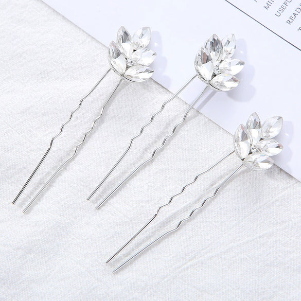 Wholesale Crystal Hairpin For Women With Leaf Design