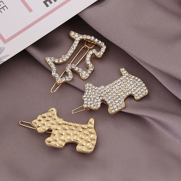 Wholesale Crystal Rhinestone Plaid Animal Frog Clip Hairpin For Women And Female Dog Pets