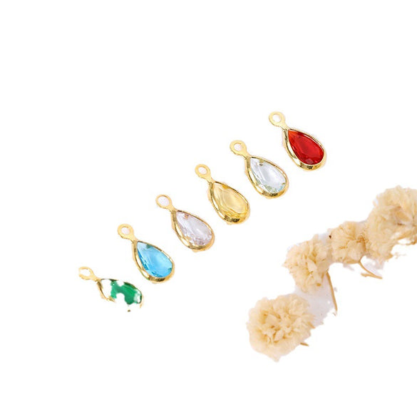 Wholesale Crystal Zircon Earrings Pendant With Gold Plated Electroplating And Geometric Style