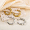 Wholesale Cshaped Exaggerated Big Earrings For Women Stainless Steel Ins Style Geometric Design Electroplated