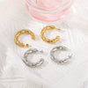 Wholesale Cshaped Exaggerated Big Earrings For Women Stainless Steel Ins Style Geometric Design Electroplated