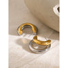 Wholesale Cshaped Overlapping Earrings In Stainless Steel With Color Matching Natural Style And Electroplating Process For Women