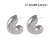 Wholesale Cshaped Round Bead Earrings With Fine Steel Balls And High Texture Stainless Steel Ushape And Geometric Pattern Electroplated Women's Exaggerated Earrings