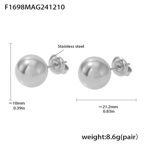 Wholesale Cshaped Round Bead Earrings With Fine Steel Balls And High Texture Stainless Steel Ushape And Geometric Pattern Electroplated Women's Exaggerated Earrings