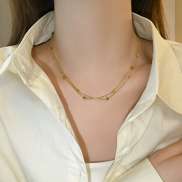 Wholesale Cuban Chain Necklace In Fashionable Style With Geometric Pattern Made Of Stainless Steel And Titanium Steel Electroplated