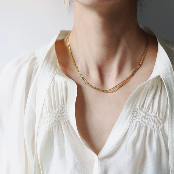 Wholesale Cuban Chain Necklace In Fashionable Style With Geometric Pattern Made Of Stainless Steel And Titanium Steel Electroplated