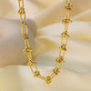 Wholesale Cuban Chain Necklace In Fashionable Style With Geometric Pattern Made Of Stainless Steel And Titanium Steel Electroplated