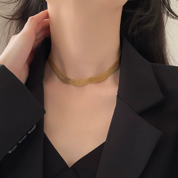 Wholesale Cuban Chain Necklace In Fashionable Style With Geometric Pattern Made Of Stainless Steel And Titanium Steel Electroplated