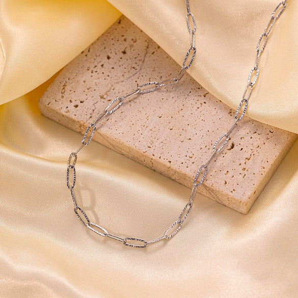 Wholesale Cuban Chain Necklace In Fashionable Style With Geometric Pattern Made Of Stainless Steel And Titanium Steel Electroplated