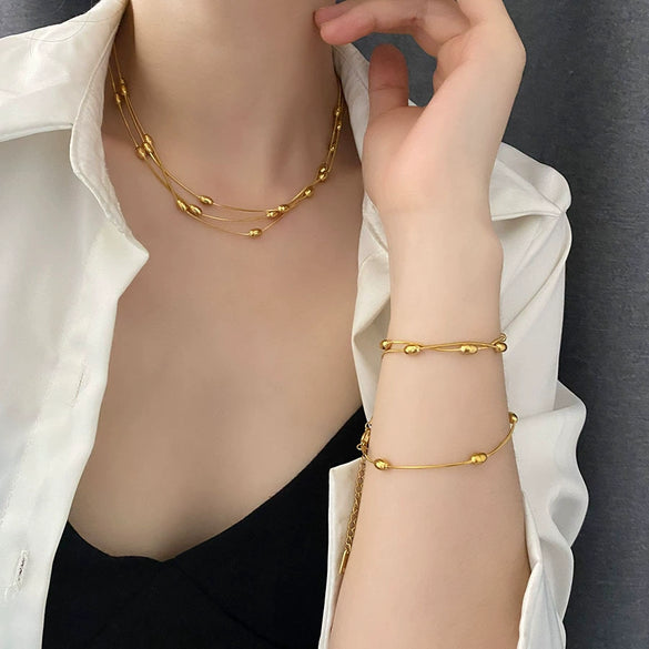 Wholesale Cuban Chain Necklace In Fashionable Style With Geometric Pattern Made Of Stainless Steel And Titanium Steel Electroplated