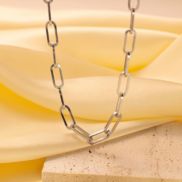 Wholesale Cuban Chain Necklace In Fashionable Style With Geometric Pattern Made Of Stainless Steel And Titanium Steel Electroplated