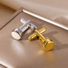 Wholesale Cufflinks And Tie Clips Stainless Steel Mirror Polished With Letter Pattern Electroplated For Shirt And Suit Unisex