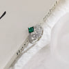 Wholesale Cultured Emerald And Diamond Set Crownshaped S925 Silver Ring For Women