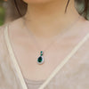 Wholesale Cultured Emerald Necklace 925 Silver O Word Chain Geometric Retro Style Set With Diamonds For Women