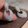 Wholesale Cut Out Drop Earrings Copper Zircon Luxury Sparkling