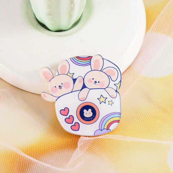 Wholesale Cute Acrylic Brooch With Cartoon Bear Emblem Bag Pendant Printing Laminating Laser Cutting For Unisex And Children