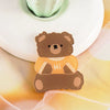Wholesale Cute Acrylic Brooch With Cartoon Bear Emblem Bag Pendant Printing Laminating Laser Cutting For Unisex And Children