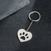 Wholesale Cute Animal Footprints Cat Claw Pendant Keychain Stainless Steel With Bear Piglet Small Animal Patterns Electroplated Heart Shaped And Round Geometric Design